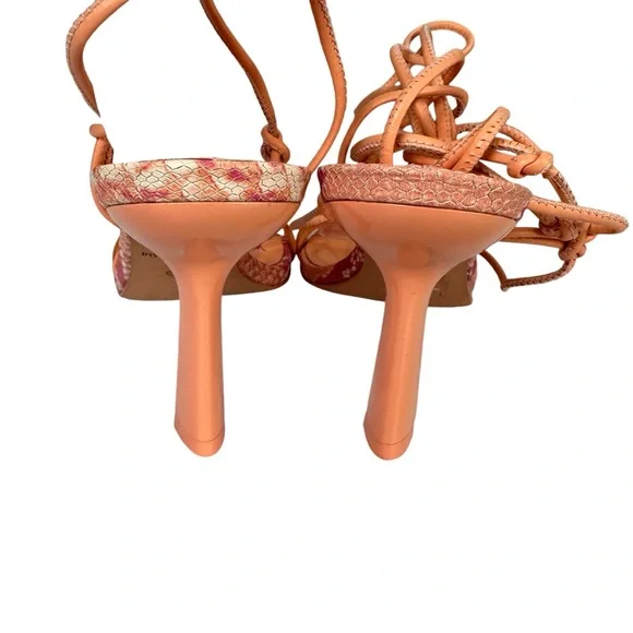 NEW Antonio Melani Barden Lace-Up Sandals Size 7 Orange Coral Leather - Picture 6 of 9